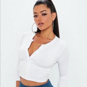 Button Front Crop Top